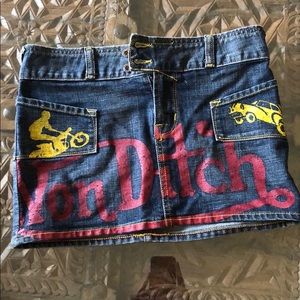Von Dutch denim mini skirt